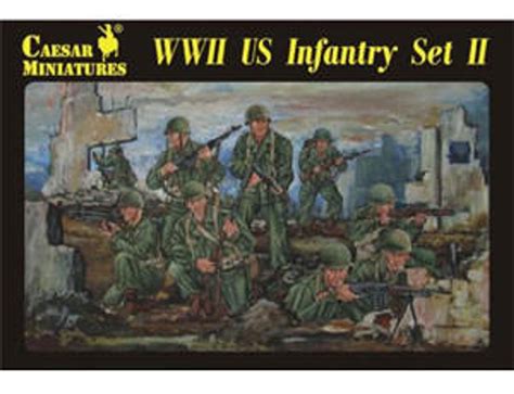 caesar miniatures us infantry set 2|Caesar Miniatures 1/72 WWII US Infantry Set 2.